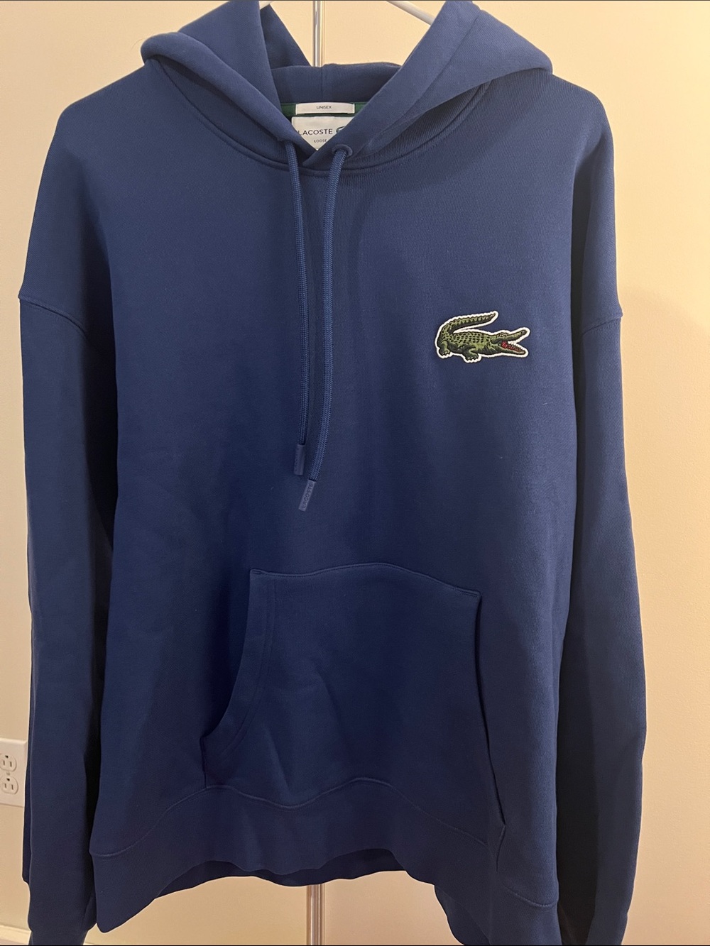 Lacoste Men's Unisex Royal Blue Hoodie with Croc Patch size Large